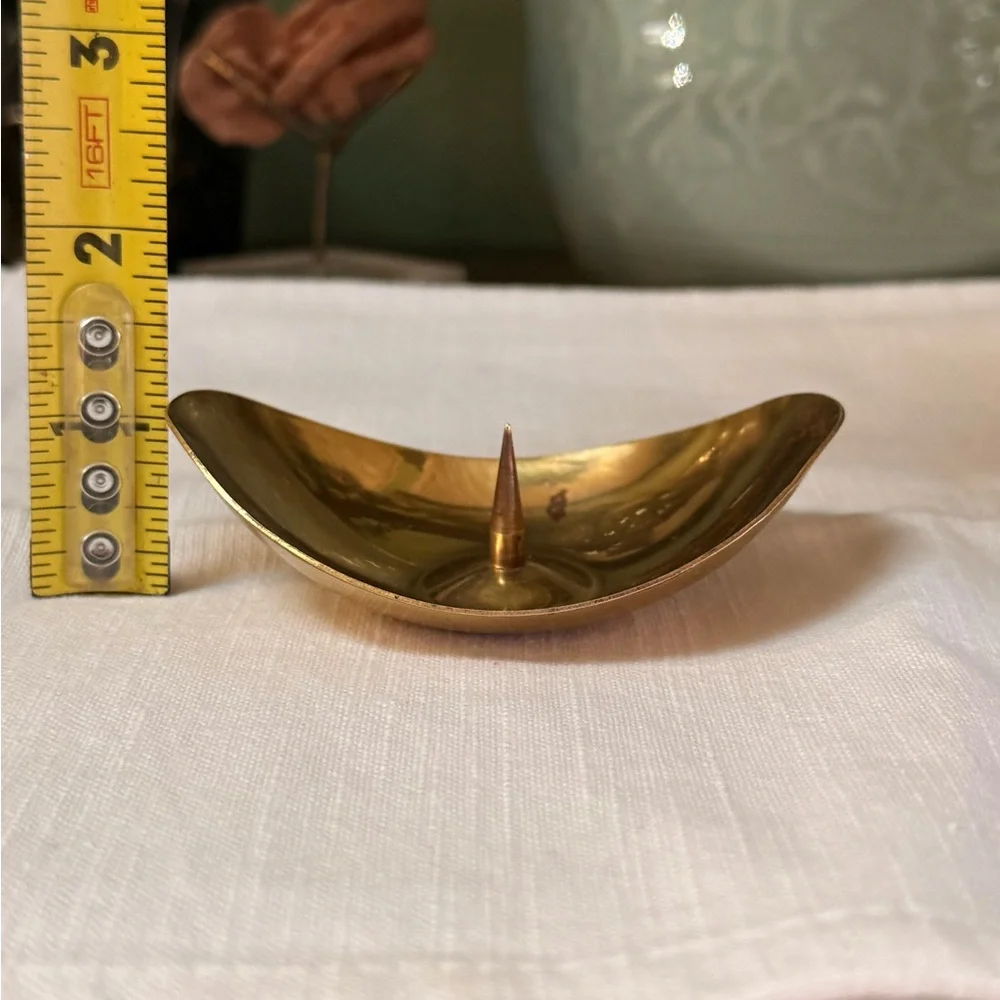 Vintage Pair Brass Candle Holders